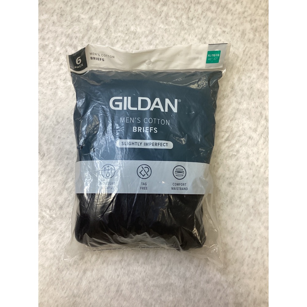 Gildan Mens Cotton Briefs 6 Pack XL 40-42 Black NEW…..